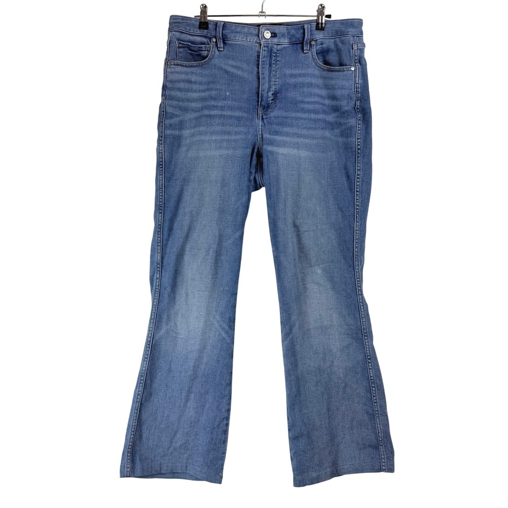 White House Black Market WHBM High Rise Curvy Skinny Flare Jeans Blue 10
